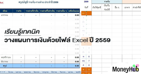เรียนรู้เทคนิค วางแผนการเงิน ด้วยไฟล์ Excel ปี 2559 - MoneyHub เรียนรู้เทคนิค วางแผนการเงิน ด้วยไฟล์ Excel ปี 2559 - Moneyhub